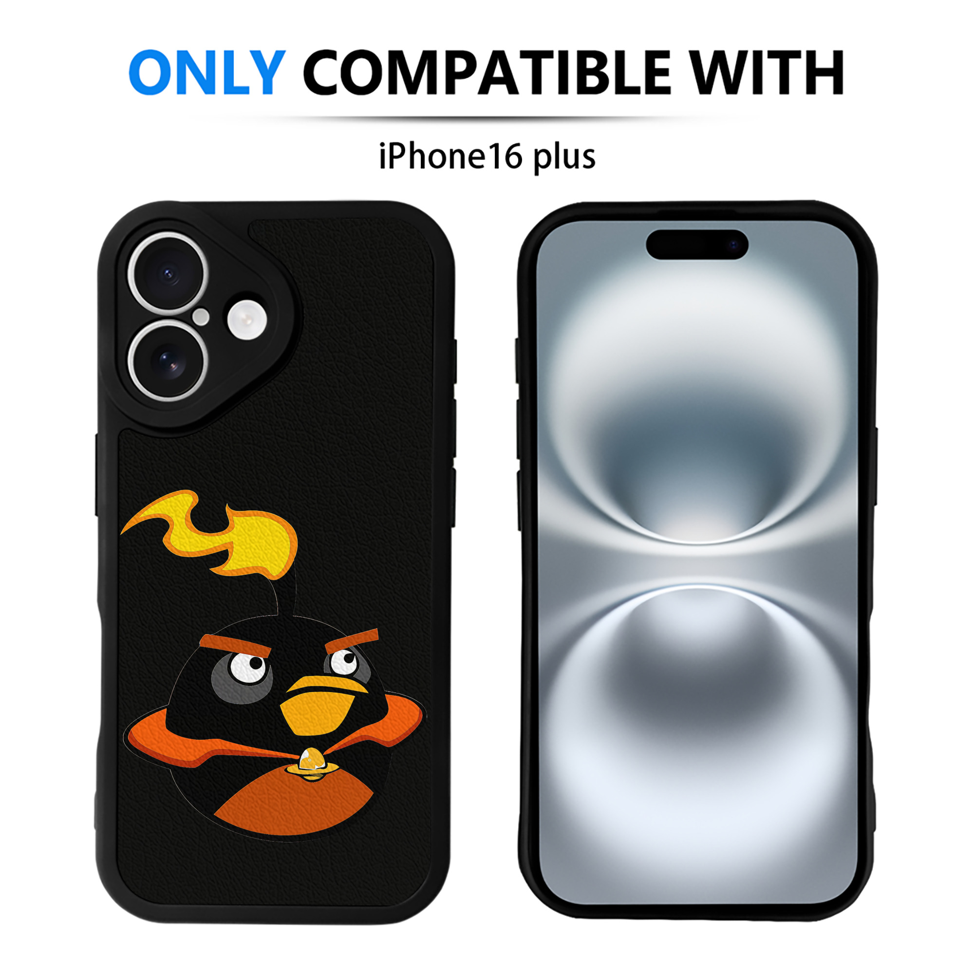 （画像用） Angry Birds アングリーバード 【iPhone 16シリーズ対応】シリコンスマホケース（レザー調） 材質：シリコン